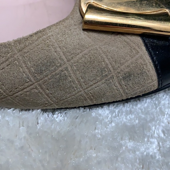 Ferrara Quilted suede and patent flat - Picture 2 of 4